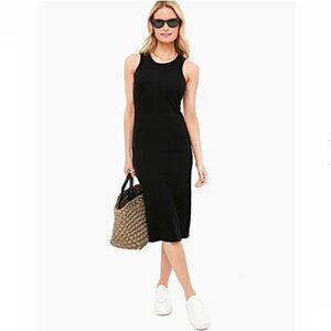 Marine Layer Black Lexi Daytime Midi Dress ribbed tank dress small minimalist